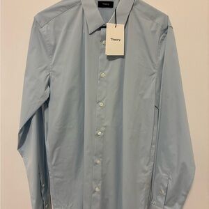 Theory Blue Dress Shirt Classic Business Style